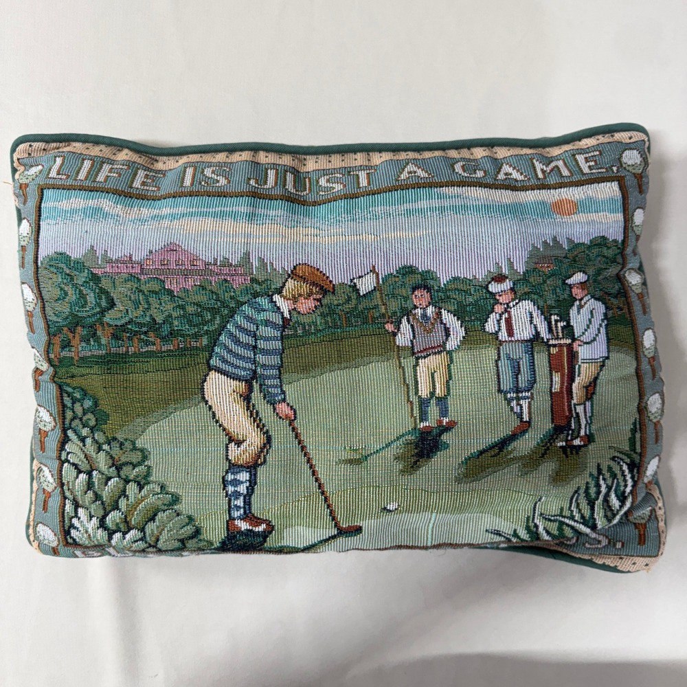 Vintage Golf Tapestry Throw Pillow Life Is Just A Game But Golf Is Serious